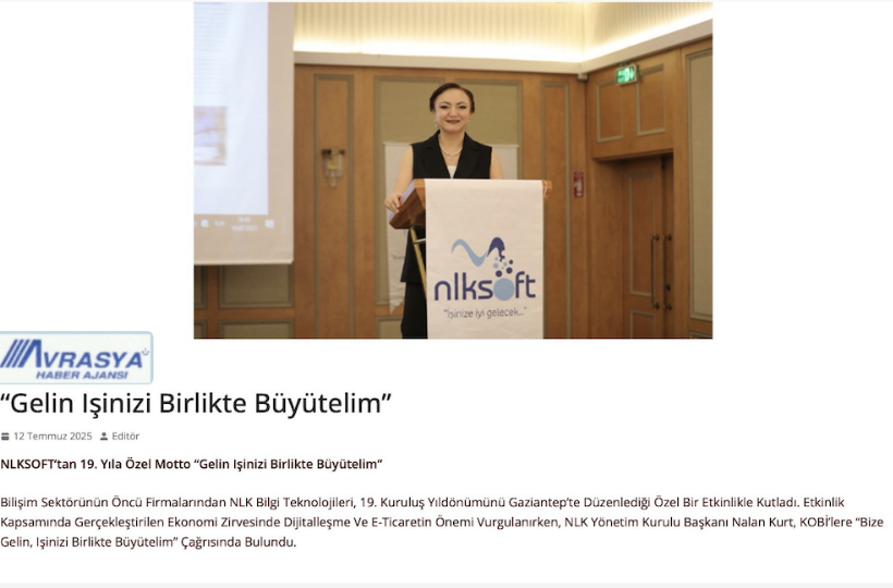 Avrasya Haber: Gelin İşinizi Birlikte Büyütelim. “Geleceğe Hazırız, KOBİ’lerin Yanındayız”